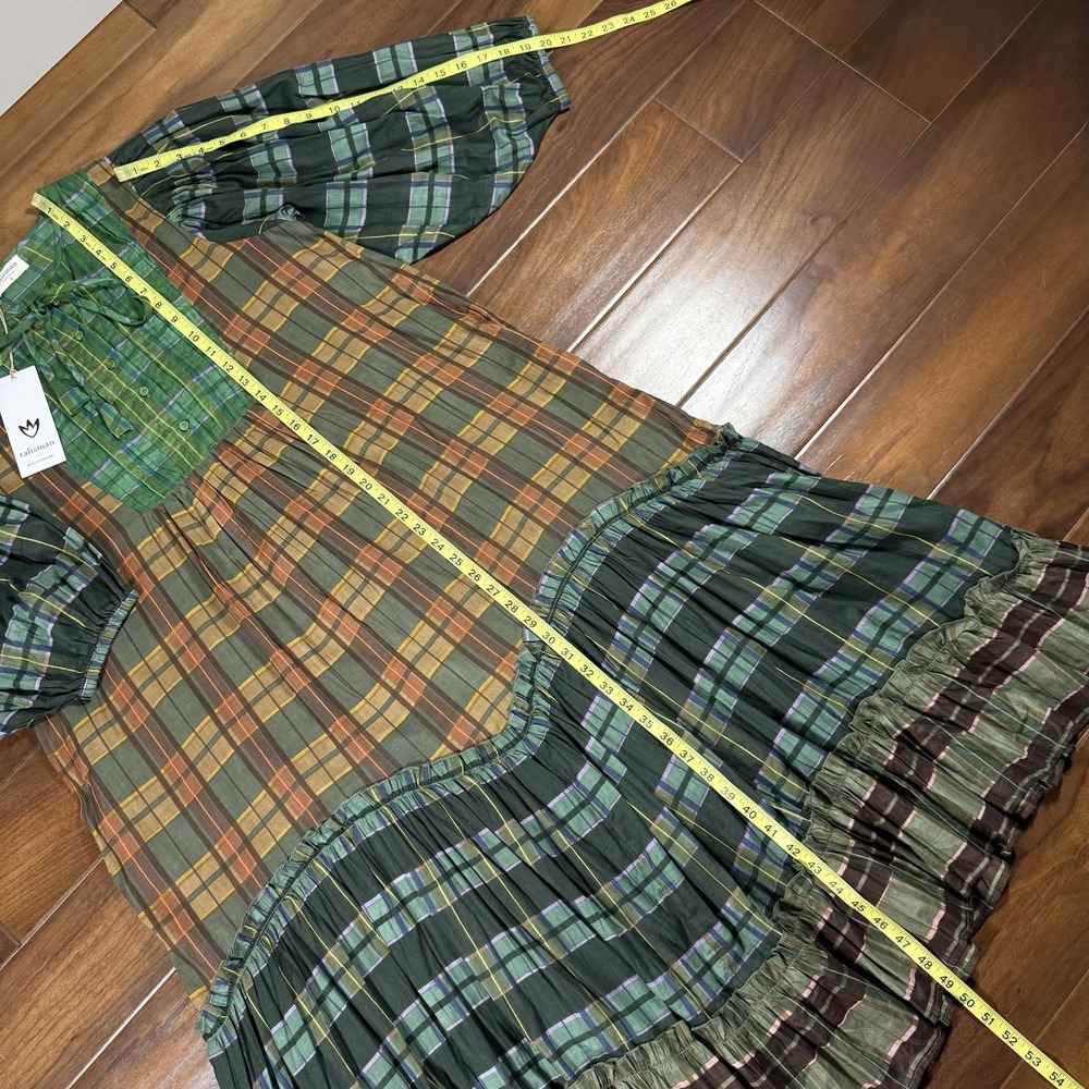 Talisman Women's Size Small Highlands Check Plaid Sabrina Relaxed Midi Dress - Picture 6 of 13